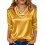 Women's Draped Neck Blouse Solid Color 3/4 Sleeve 6