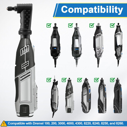 Right Angle Attachment for Rotary Tool with Fixed Shaft 2