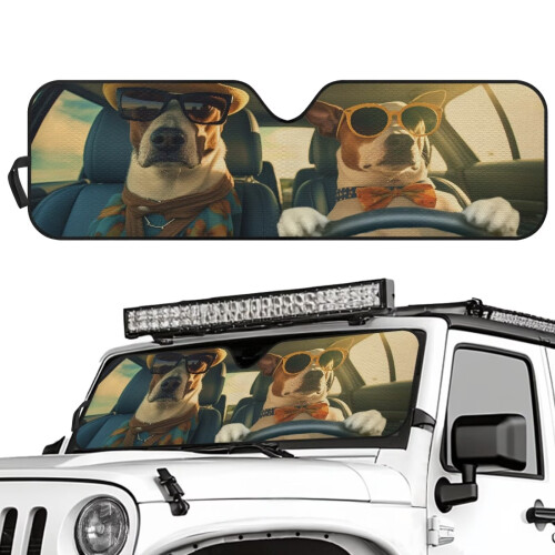 Beagle Sunshade for Jeep Windshield UV Heat Protection 1