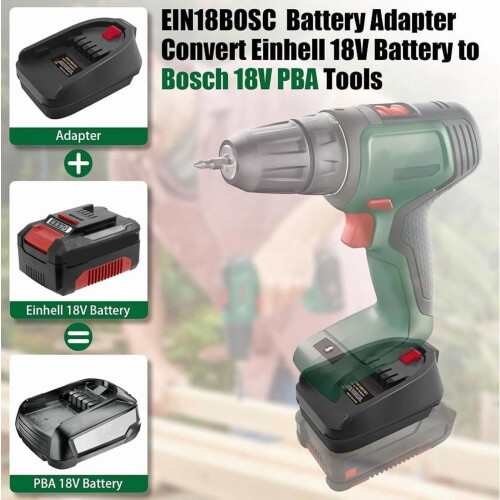 Adapter for Einhell 18V Li-ion Battery to Bosch 18V PBA 1