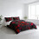 Geometric Red Black Comforter Set Full Size 4