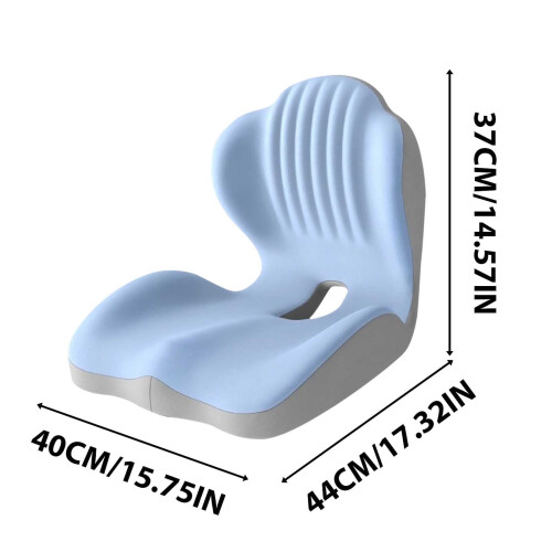 Car Seat Cushion with Back Support Memory Foam L-Shaped Blue 2