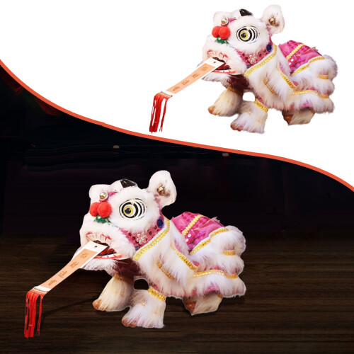 Chinese lion hand puppet with strings and rod 1