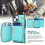 RFID Blocking Wallet Case for iPhone 14 Green PU Leather 6