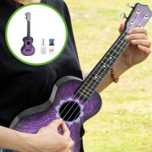 Kids' Hippo-Print Ukulele 21.2 Inch Beginner Instrument