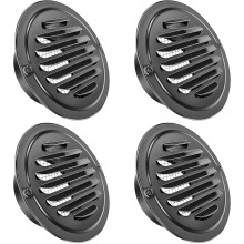 4-inch Stainless Steel Black Round Vent Cover with Mesh