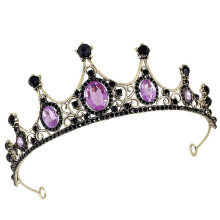 Rhinestone Crown for Women Black Acrylic Bridal Tiara 1 Pack