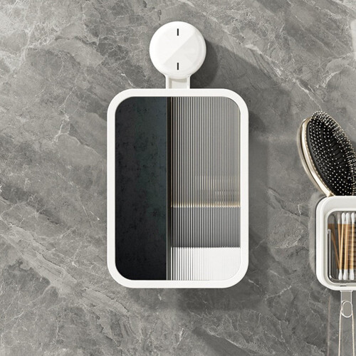 Plastic Dressing Mirror with Suction Cup White 1 Pc