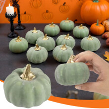 Plush Pumpkin Decor Green Velvet Foam 1 Piece