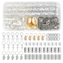 Hair Jewelry for Women Braids Silver Braiding Rings 100 Pcs