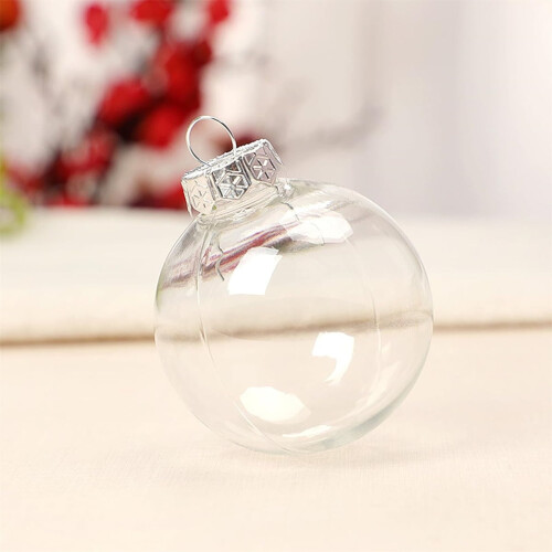 Clear Fillable Christmas Ornaments Plastic 12 Pack 2.4 Inch 1