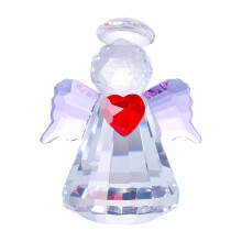 Crystal Guardian Angel Figurine Paperweight Purple 2.7 Inch