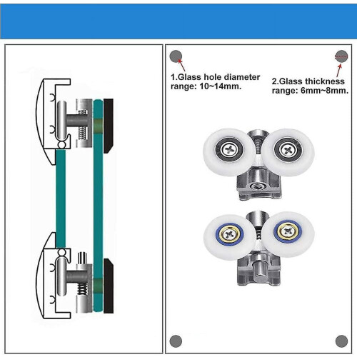 Shower Door Roller Set 4 Pieces 2