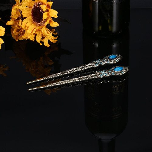 Chinese Style Hair Fork Vintage Bronze 2PCS 2