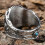 Men's Stainless Steel Eagle Ring with Turquoise Stone Size 5