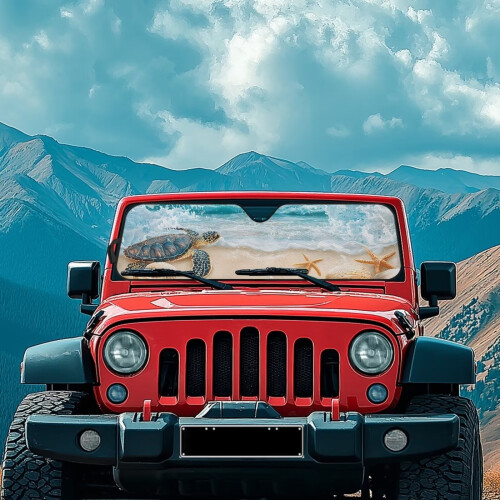 Turtle Starfish Windshield Sun Shade for Jeep Wrangler 2
