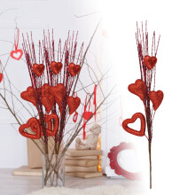 Artificial Berry Floral Picks Red Pink Heart 6 pcs