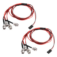 2 Stuk 4LED LED Licht Koplampen Achterlicht voor HSP Redcat RC4WD voor voor Axial SCX10 D90 Hpi RC Auto Crawler Rood