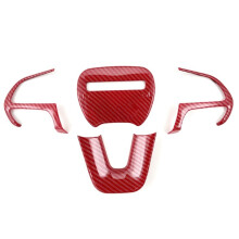 Carbon Fiber Red Steering Wheel Cover Trim for Charger Challenger Durango 2015-2022 Car Interior Style