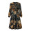 Robe midi patchwork à manches longues, taille moyenne 3