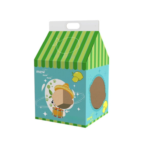Cardboard Cat Scratching Board House with Window 1 pc 1