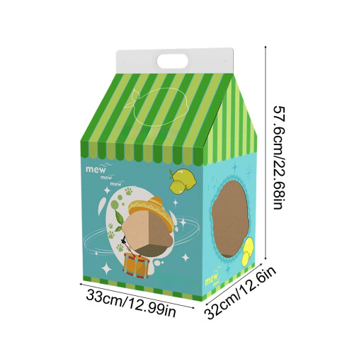 Cardboard Cat Scratching Board House with Window 1 pc 2