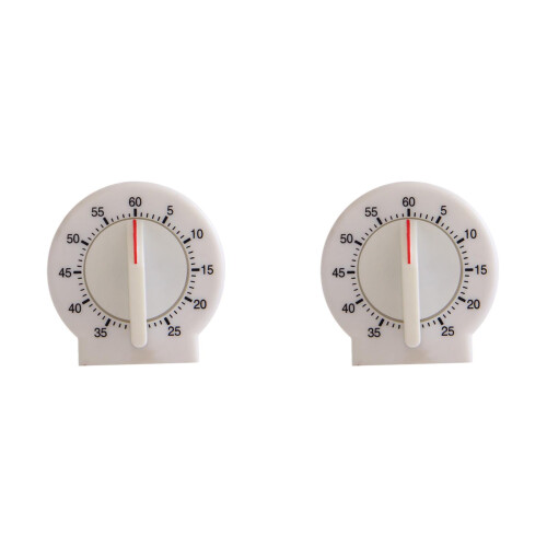 Wind-Up Kitchen Timer Mechanical Visual Countdown 2 pcs