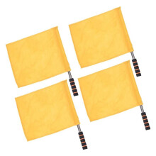 Gelbe Sport-Schiedsrichterflagge, 4 Stück, Leichtathletik-Event-Schiedsrichterflagge, Fußballtorflagge, Flaggenträgerflagge, Schwammgriff