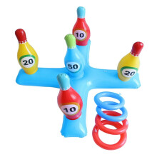 Inflatable Pool Ring Toss WaterSport Inflatable Basketball Hoop Inflatable Ring Toss for Kids Adults Summer Pool B