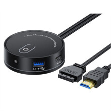 Computer Desktop Schakelaar Internetcafé Universeel USB3.0 Audio Home Desktop Externe Voedingsuitbreidingsknop (D)