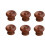 Wooden Cabinet Knobs Beech Round Handles Dark Brown 6 Pcs 1