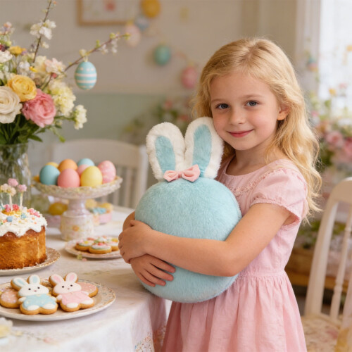 Easter Bunny Pillow and Blanket Set 3-in-1 Plush Rabbit 2