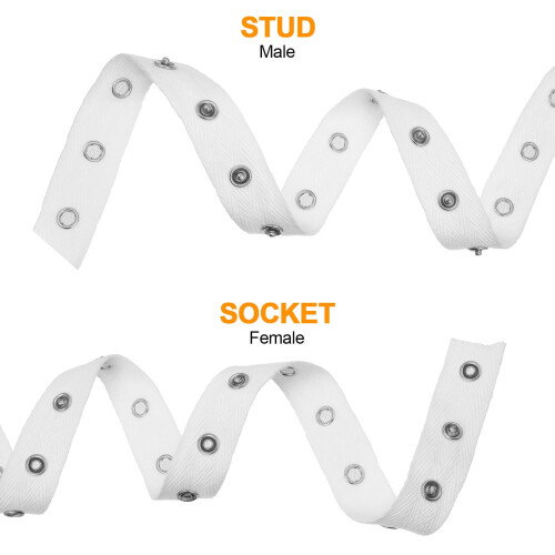Snap Tape for Sewing White Cotton 1 Pack 2