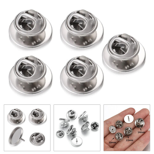 Butterfly Pin Backs Stainless Steel 5 Pieces 1