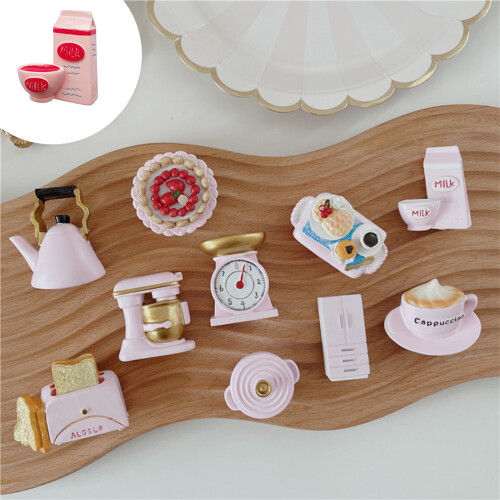 Resin Refrigerator Magnets Set Cake Milk Design 6pcs 2