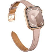 Slim Top Grain Leather Apple Watch Band 38mm–49mm
