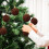 Velvet Flocked Christmas Ornaments Brown 12-Pack 4