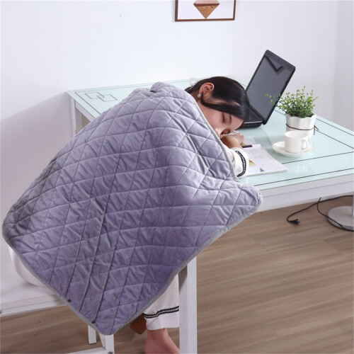 Electric Heated Blanket Throw Gray Portable 2