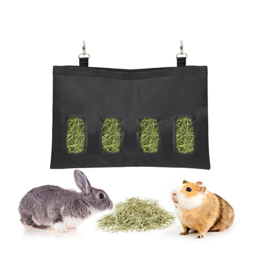 Rabbit Hay Bag Hanging Feeder Black Durable 1 Pack 1