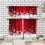 Christmas Kitchen Curtains and Valance Set Red Snowflake 4