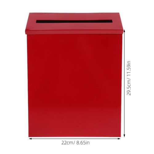 Retro Wall-Mounted Mailbox Vintage Iron Red 1