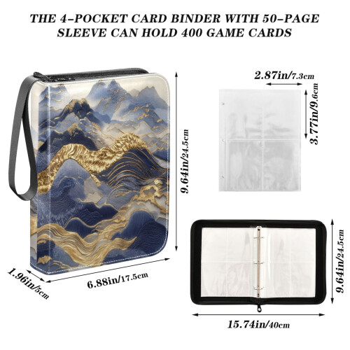 Trading Cards Album with 4-Pocket Sheets, 400 Capacity 2