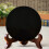 Natural Black Obsidian Scrying Mirror Round Stone with Shelf 4
