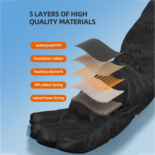 Heated Reusable Touchscreen Gloves for Winter Outdoor Use 2