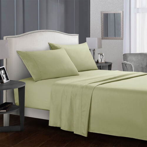 Bedding Set Polyester 4-Piece Green Twin 1