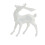 Glitter Reindeer Christmas Ornament White 2 pcs 5