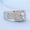 Sterling Silver Men's Ring Set with 3 Rows Cubic Zirconia 7