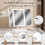 LED Travel Makeup Mirror Rechargeable Trifold 78 LEDs 7