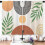 Boho Kitchen Curtains Geometric Green Leaf Design 27.5x36 2