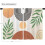 Boho Kitchen Curtains Geometric Green Leaf Design 27.5x36 3
